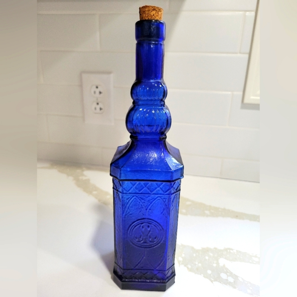 Cobalt Blue Embossed bottle
